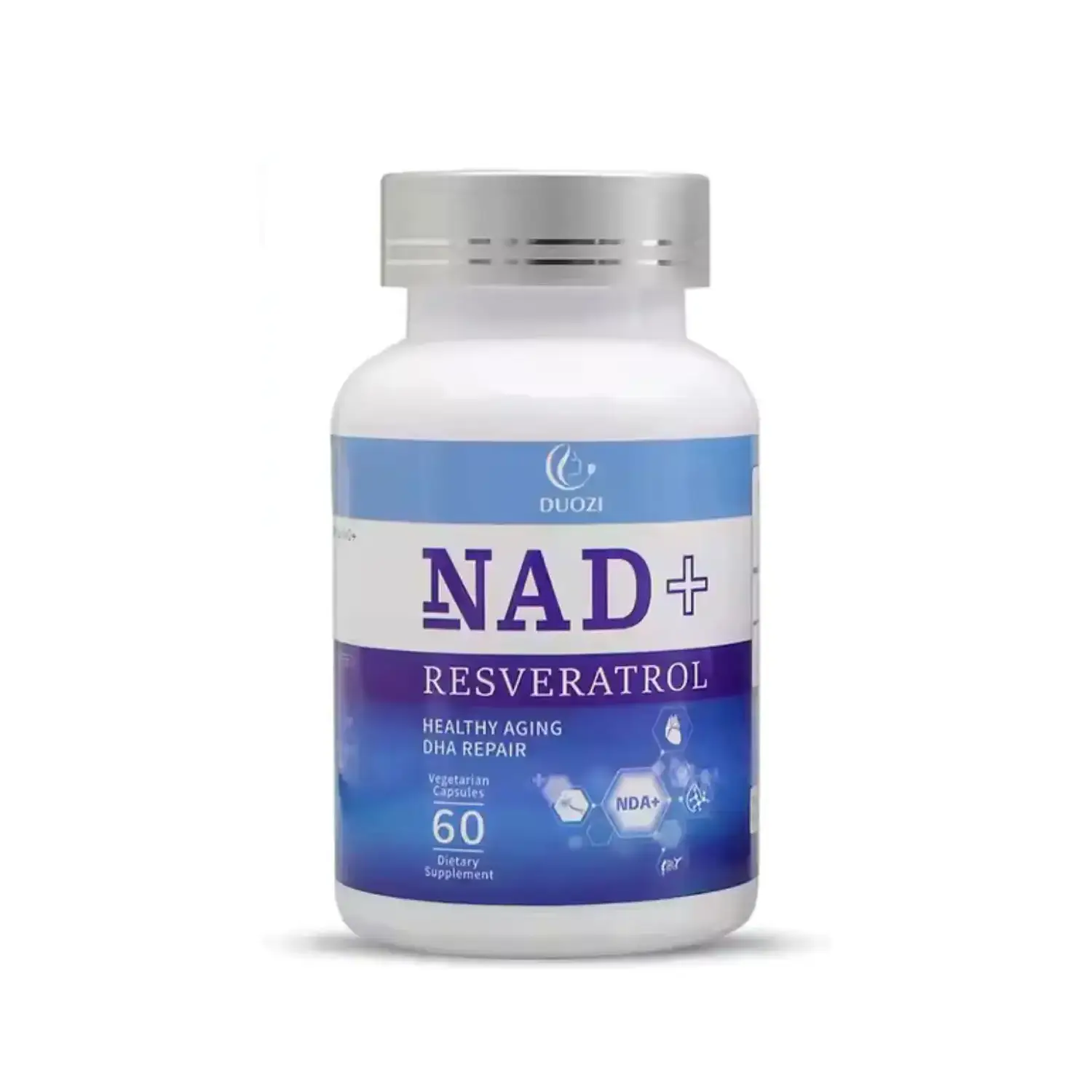 High-potency NAD+ Supplement bottle - 400mg direct Nicotinamide Adenine Dinucleotide for cellular health and DNA repair support